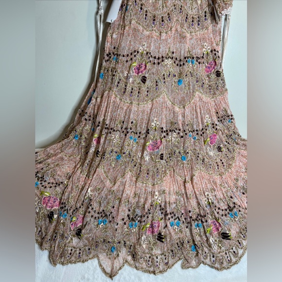 Free People Party Rosalie Beaded Tassels Embroidered Maxi Dress - Picture 9 of 10